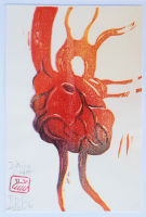 „dancing heart“ / Japanischer Farbholzschnitt, 2022